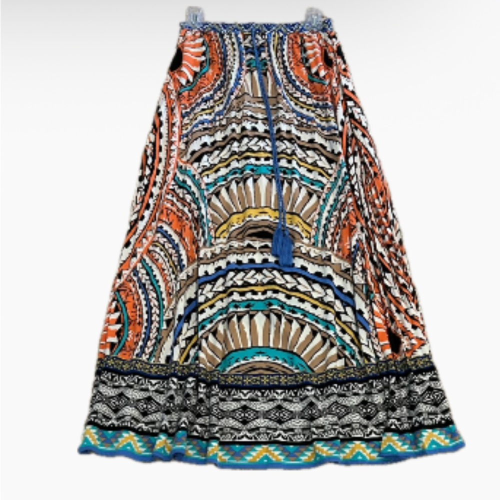 Flying Tomato Multi Colored Print Flowy Maxi Skirt